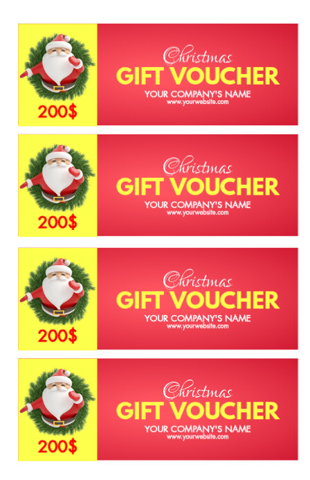 Christmas, Gift Voucher Tabloid template