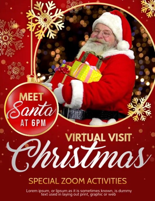 Christmas, meet Santa, new year Ulotka (US Letter) template