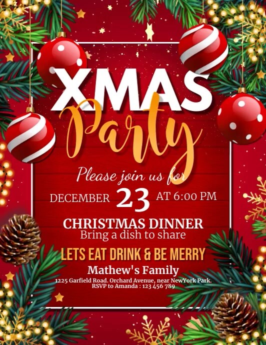 christmas, merry chritsmas, christmas holiday Ulotka (US Letter) template