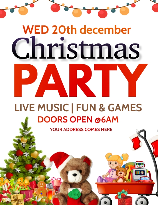 Christmas, new year, Christmas fair Ulotka (US Letter) template