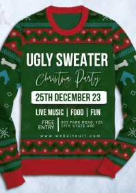 Christmas, ugly sweater A5 template