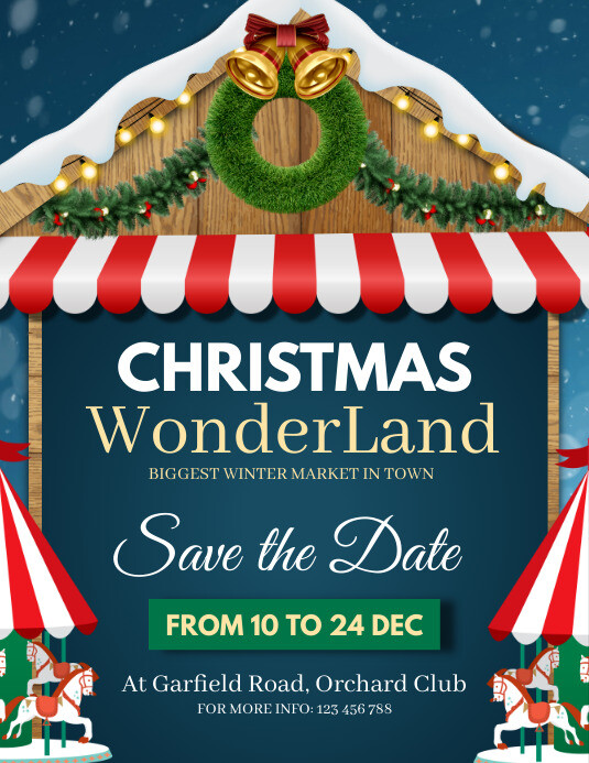 christmas, winter wonderland, hello winter Ulotka (US Letter) template