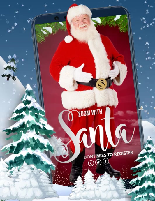 Christmas, Winters, meet Santa Ulotka (US Letter) template