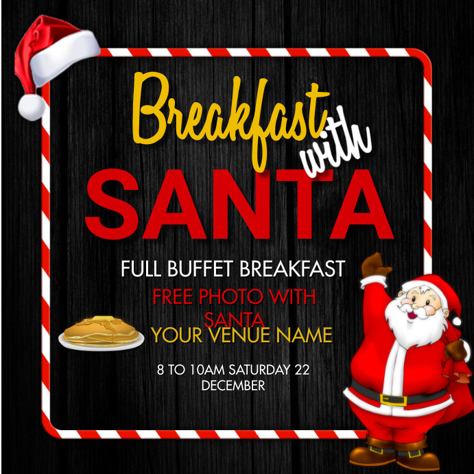 Christmas,breakfast with santa,menu Square (1:1) template