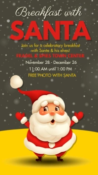 Christmas,breakfast with santa Instagram Story template
