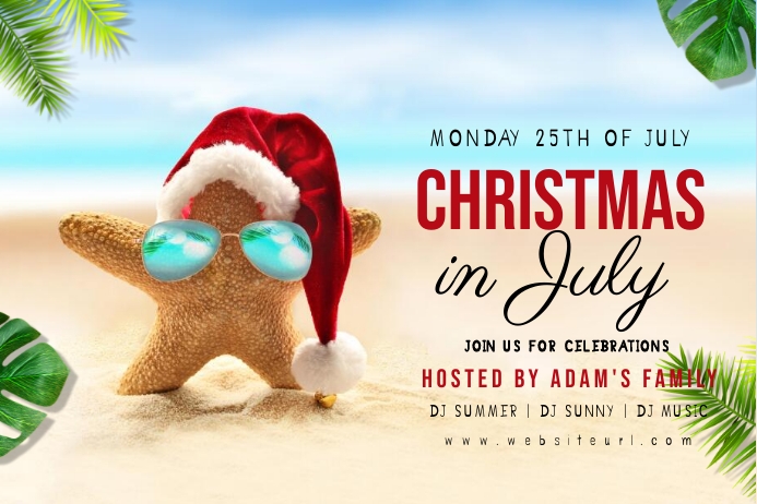 Christmas,Christmas in july Poster template