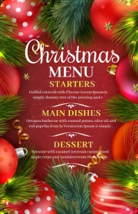 Christmas,Christmas menu Полстраницы широкого формата template