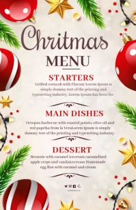 Christmas,Christmas menu Half Page Wide template