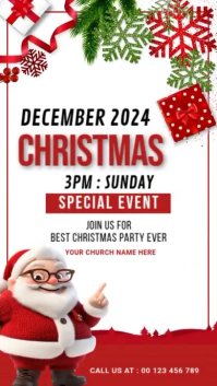 Christmas,Christmas white party,boxing day 数字显示屏 (9:16) template