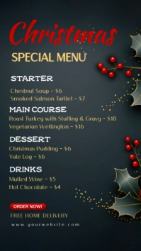 Christmas,Christmas retail,menu Instagram Story template