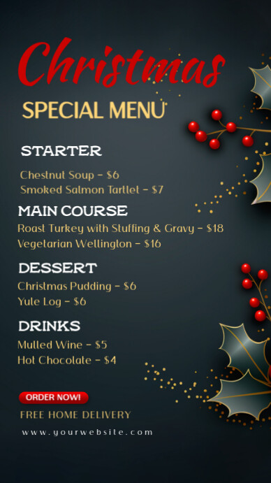 Christmas,Christmas retail,menu Instagram Story template