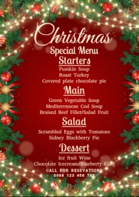 Christmas,Christmas retail,menu A1 template