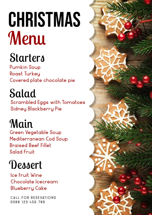Christmas,Christmas retail,menu A1 template