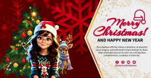 Christmas & Happy Newyear delt Facebook-billede template