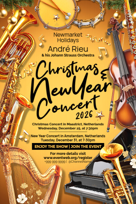 Christmas & New Year Concert 2026 Template Poster