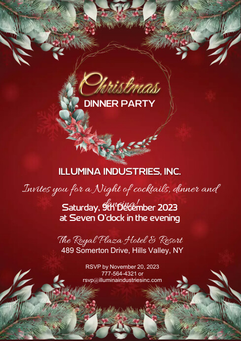 Christmas | Company YearEnd Party Invite Template | PosterMyWall