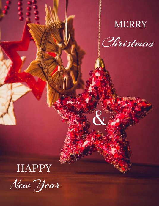 christmas & new year wishes poster template Ulotka (US Letter)