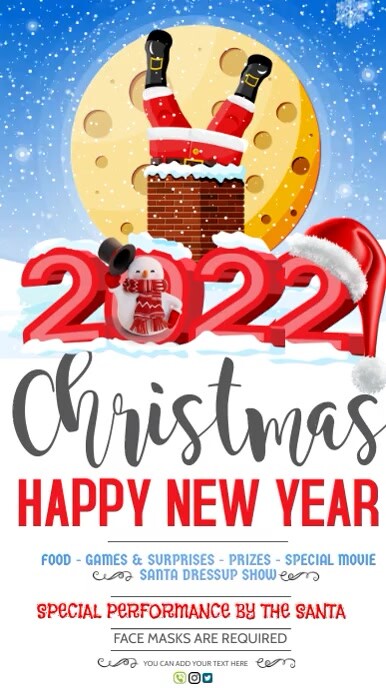 Christmas ,new year, Winter wonderland Ekran reklamowy (9:16) template