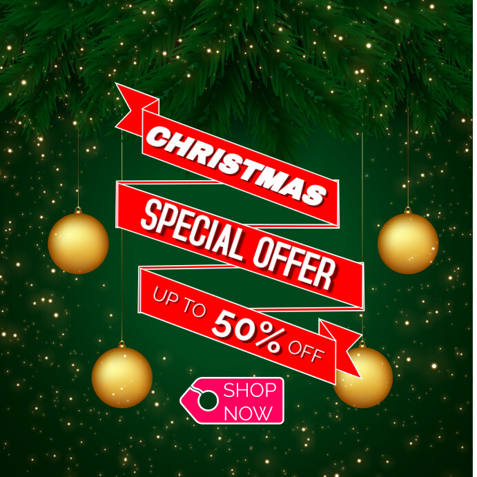 Plantilla de CHRISTMAS 50% OFF DISCOUNT | PosterMyWall