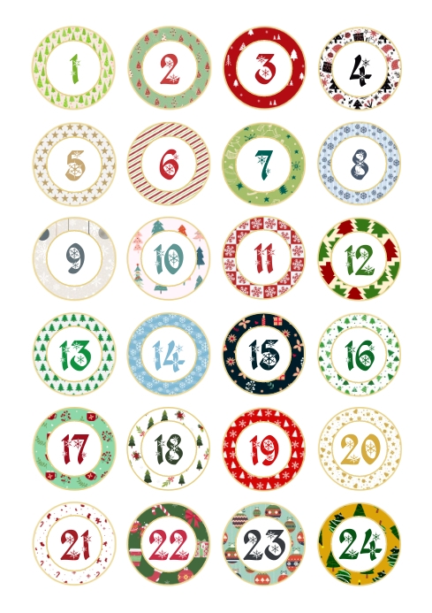 Christmas Advent Calendar Tags Labels Sticker Template | PosterMyWall Christmas Advent Calendar Tags Labels Sticker Template | PosterMyWall
