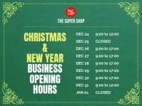 Christmas and new year business opening hours Yard Sign template