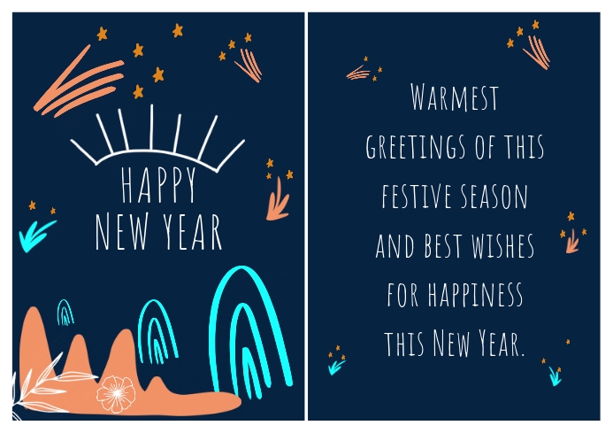 CHRISTMAS AND NEW YEAR CARD 2019 A4 template