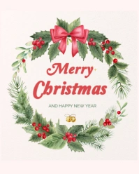 Christmas and New Year Instagram Portrait template