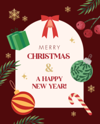 Christmas and New Year Instagram Portrait template