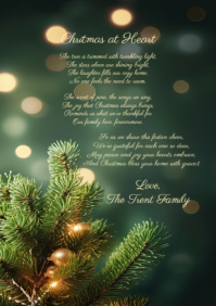 Christmas at heart poem greeting wishing card A5 template