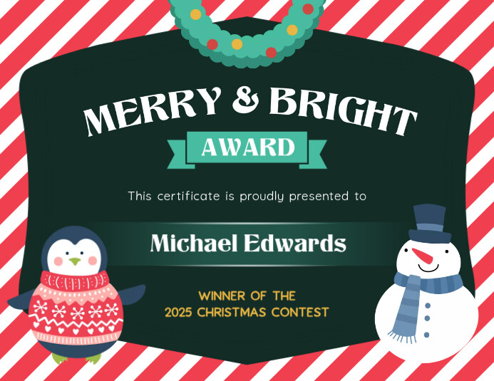 Christmas Award Certificate Joyful Flyer Pamflet (VSA Brief) template