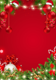 Rosso Christmas Border Design A4 Template