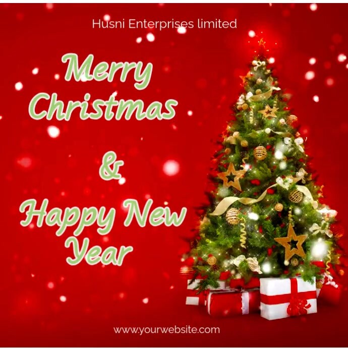 Christmas background with snowflakes Instagram 帖子 template