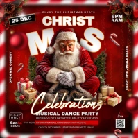 Christmas bad Santa Instagram Post template