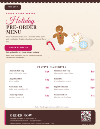 Putih Holiday Bakery Pre-Order Flyer Template