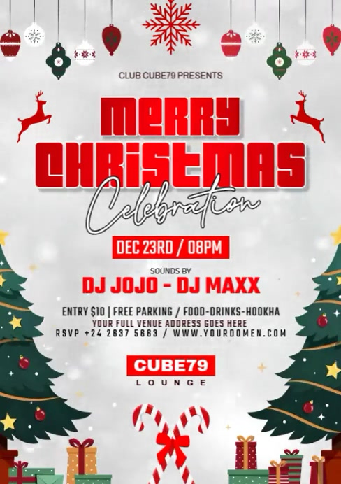 Christmas bash A4 template