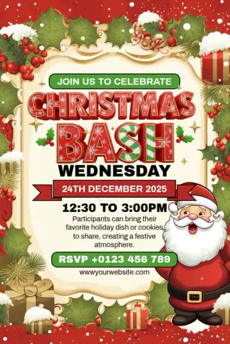 Christmas Bash Плакат template