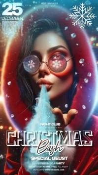 christmas bash party design template Instagram Story