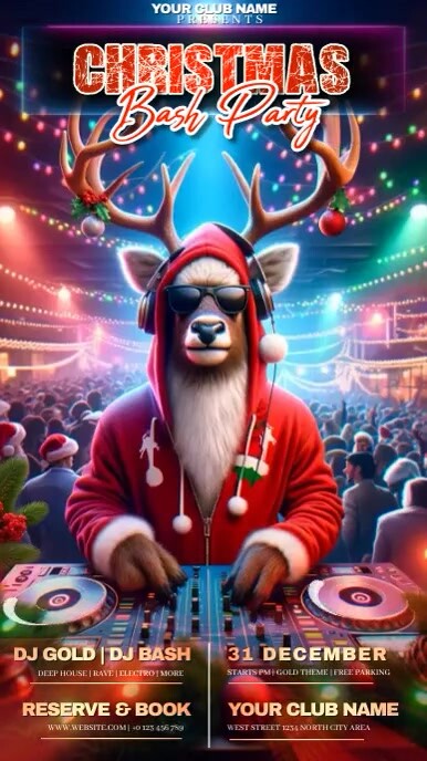 christmas bash party Instagram 快拍 template