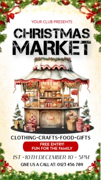 Christmas bazaar,Christmas market,event Historia de Instagram template