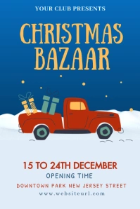 Christmas bazaar,Christmas market,event Pinterest Graphic template