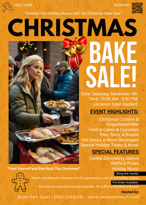 Bake sale,Christmas market,event A6 template