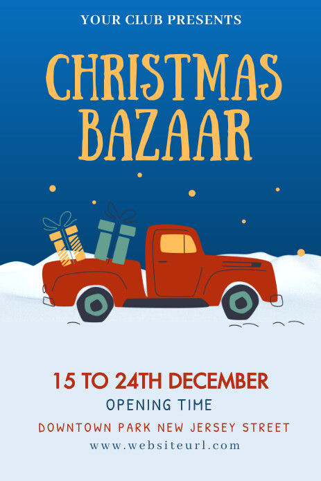 Christmas bazaar,Christmas market,event Grafika na Pinterest template