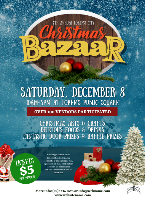 Sample Flyer Bazaar Christmas Bazaar Flyer Template | PosterMyWall