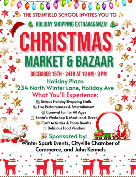 Sample Flyer Bazaar Christmas Bazaar Invitation Flyer Template | PosterMyWall