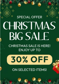 Grün Christmas Sale A4 Template