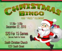 Christmas Bingo Game Night Fundraiser Event Flyer Large Rectangle template