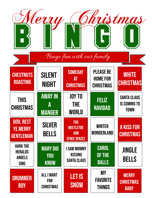 Christmas Bingo Vorlage Postermywall