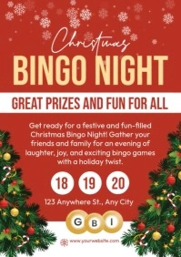Christmas Bingo Game A4 template