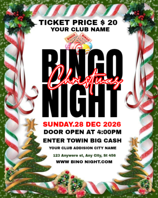 Christmas Bingo Night Template | PosterMyWall