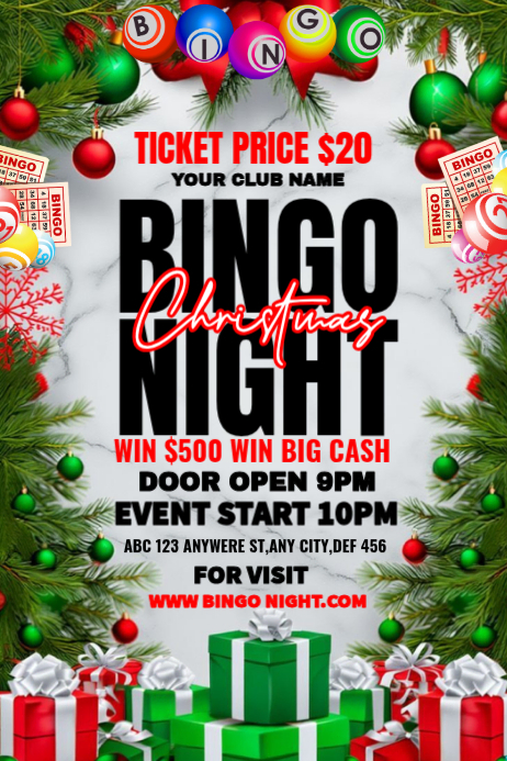 Christmas Bingo Night Template | PosterMyWall